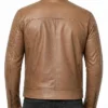 Mens Cafe Racer Camel Brown Leather Jackets