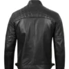 Men’s Cafe Racer Quilted Black Leather Jacket