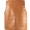 Men’s Camel Brown Leather Hunting Vest