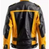 Men's Classic Slim-Fit Trucker Biker Yellow Leather Jacket