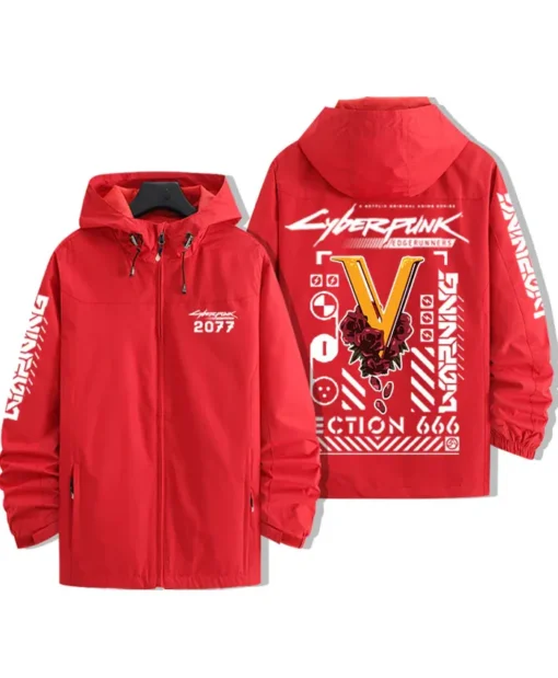 Men’s Cyberpunk 2077 Red Hooded Jacket