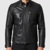 Mens Fashion Quilted Black Biker Leather Jacket