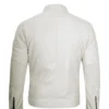 Men’s OFF-White Leather Cafe Racer Jacket