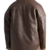 Men's Oversized Leather Brown Shearling Jacket