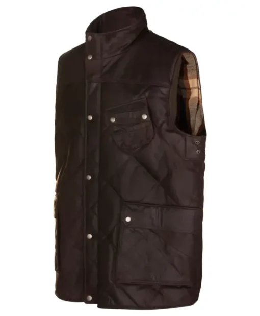 Men's Quilted Brown Cotton Vest