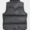 Men's Sherpuff Puffer Black Leather Vest