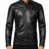 Mens Vintage Black Biker Leather Jacket