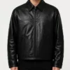 Mens Vintage Oversized Black Leather Jacket