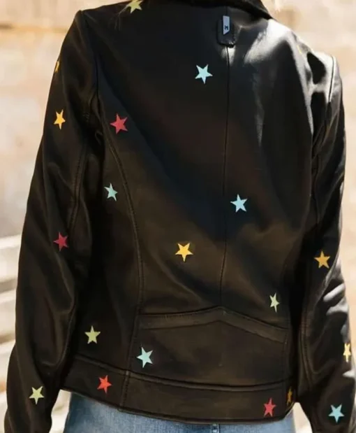 Morgan Nicole Zipperlen Star Leather Jacket