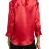 Morgan Radford NBC News Daily 2025 Red Silk Shirt