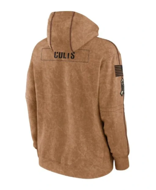 NFL Indianapolis Colts Salute To Service Club Brown Pullover Fleece Hoodie