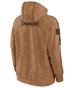 NFL Los Angeles Chargers Salute To Service Club Brown Pullover Fleece Hoodie
