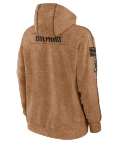 NFL Miami Dolphins Salute To Service Club Brown Pullover Fleece Hoodie