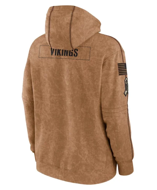 NFL Minnesota Vikings Salute To Service Club Brown Pullover Fleece Hoodie