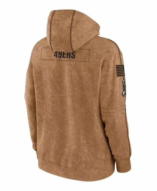 NFL San Francisco 49ers Salute To Service Brown Fleece Pullover Hoodie
