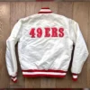 NFL San Francisco 49ers Satin White Varsity Jacket