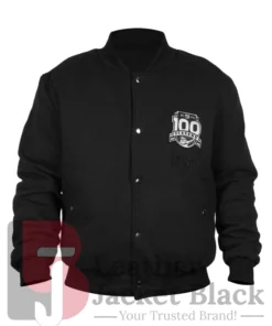 100th Season Boss NY Giants Hugo Bomber Jacket - Black