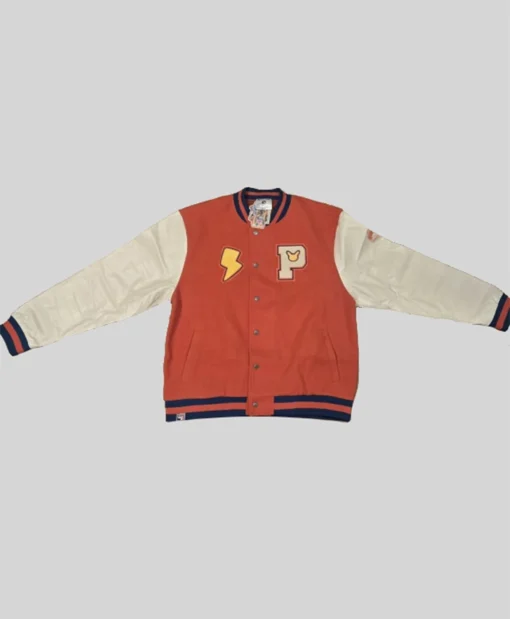 Pokemon Pikachu World Championships Orange And OFF-White Varsity Jacket