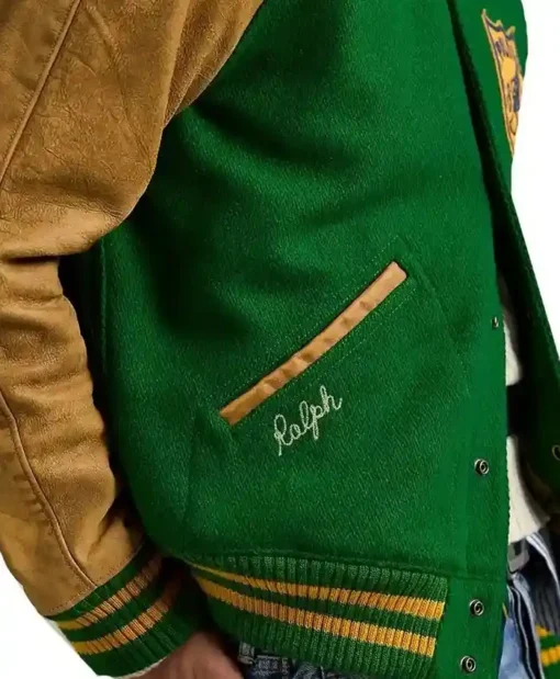 Ralph Lauren Brown And Green Letterman Jacket