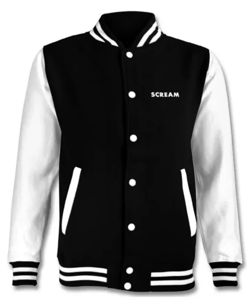Scream Black And White Varsity Jacket