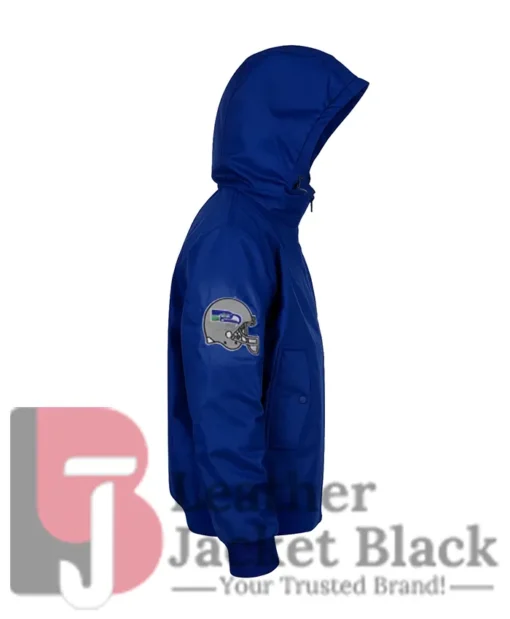 Seattle Seahawks Hooded Blue Bomber Jacket