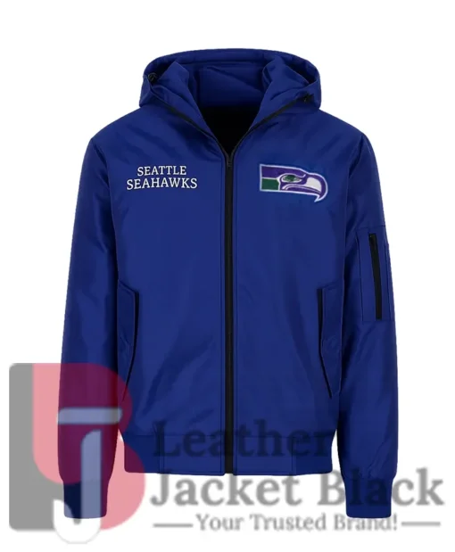 Seattle Seahawks Hooded Bomber Blue Jacket