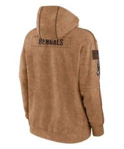 Shop NFL Cincinnati Bengals Salute To Service Brown Fleece Pullover Hoodie