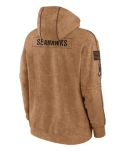Shop NFL Seahawks 2023 Salute To Service Brown Fleece Pullover Hoodie