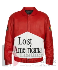 Buy Now The Tonight Show MGK Lost Americana Red And White Leather Jacket