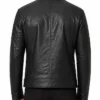 Simple Cafe Racer Black Leather Jacket Men