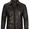 Simple Cafe Racer Dark Brown Leather Jacket