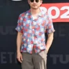 Steven Yeun Netflix Tudum 2025 Blue Floral Shirt