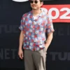 Steven Yeun Netflix Tudum 2025 Floral Blue Shirt