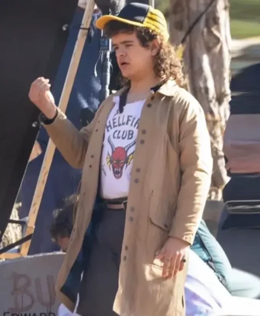 Stranger Things S05 Gaten Matarazzo Beige Coat