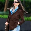 The Devil Wears Prada 2 2026 Anne Hathaway Brown Suede Blazer