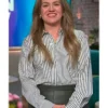 The Kelly Clarkson Show 2025 White Striped Shirt