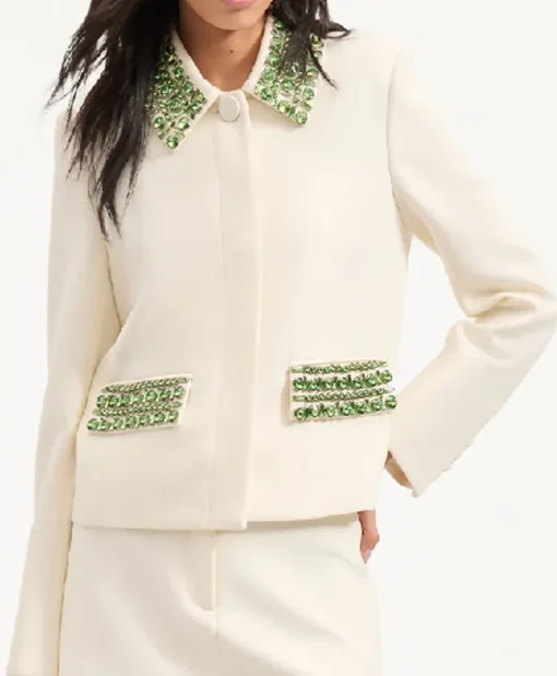 The View 2025 Joy Behar White Embellished Jacket