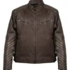 Thorne Quilted Brown Biker Leather Jacket
