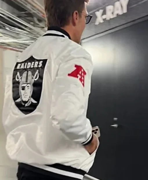 Tom Brady Raiders White Letterman Varsity Jacket For Unisex