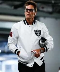 Tom Brady Raiders White Varsity Jacket