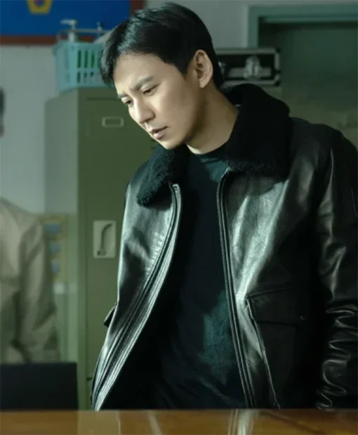 Trigger S01 Kim Nam-gil Black Shearling Leather Jacket