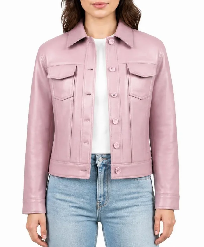 Trucker Lynn Light Pink Jacket For Womens