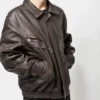 Vintage Brown Oversized Leather Jacket