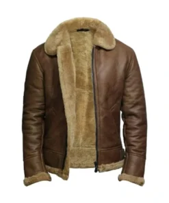 Vintage Brown Shearling Leather Jacket