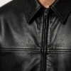 Vintage Oversized Black Leather Jacket For Men