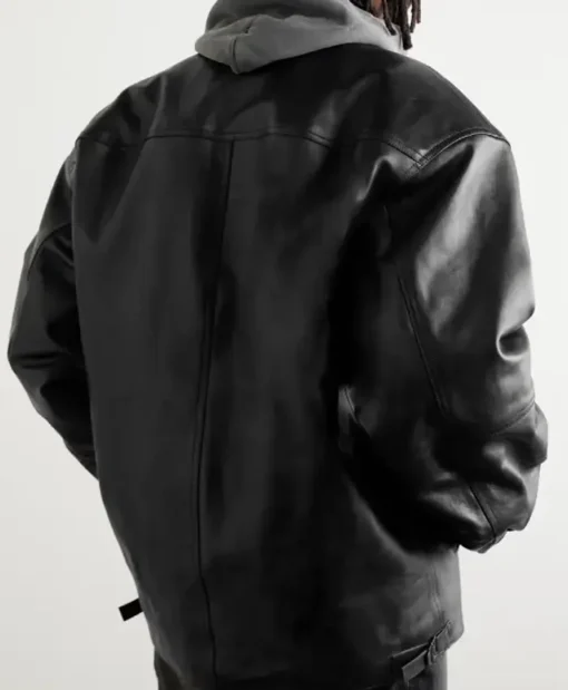 Vintage Oversized Leather Black Jacket
