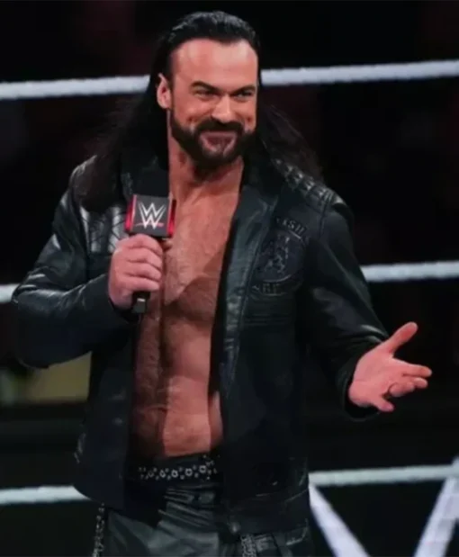 WWE Drew Mcintyre Black Leather Jacket