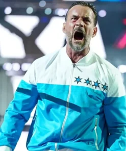 WWE SummerSlam CM Punk Fantastic Four Blue And White Jacket