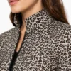 White Leopard Print Cropped Leather Jacket Women