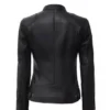 Women’s Lambskin Petite Black Moto Leather Jacket